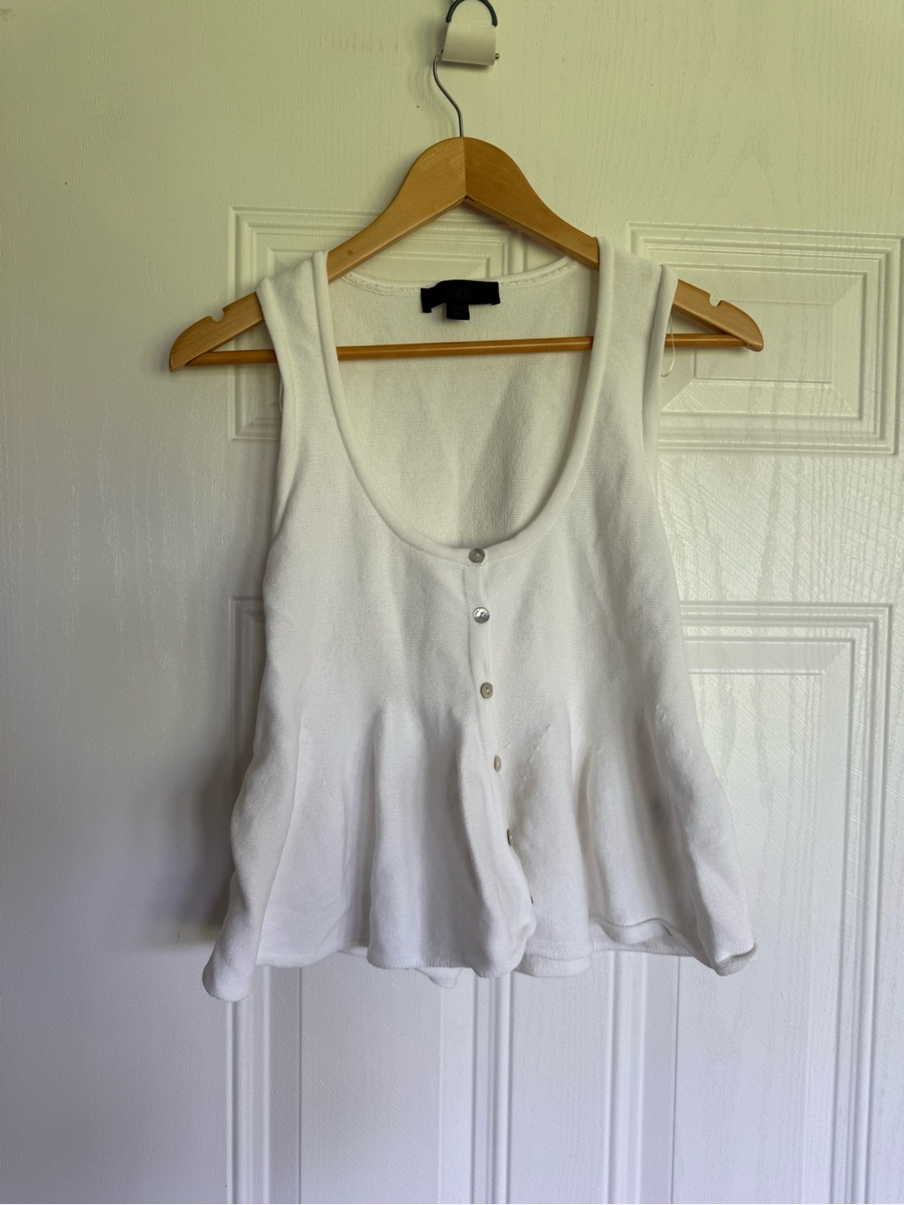 2 for $20 sale: Zara white flare knit tank top faux button down - S